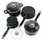 Gibson Home® Newton 7-Piece Black Carbon Steel Cookware Set